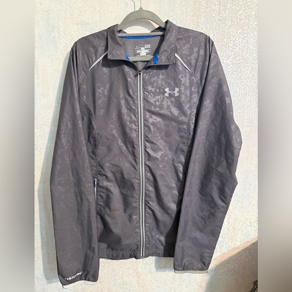 Under Armour‎ Run Unisex Charcoal Windbreaker, Sz Sm
